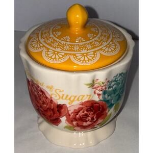 The Pioneer Woman Blossom Jubilee Stoneware Sugar Bowl with Lid New